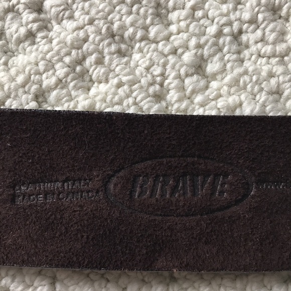 Brave 2” Brown Belt Made in Canada 32 S Leather - Picture 7 of 9